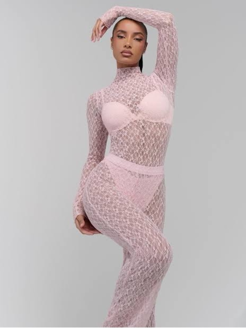 Naked wardrobe Sheer Lace 2 piece set - Picture 2 of 7